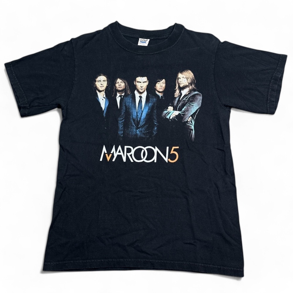 Vintage Maroon 5 Tee Shirt Adult Size Small Black Concert Tour Double Sided Y2K